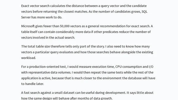 SQL Server Vector Search: What to Evaluate Before Production