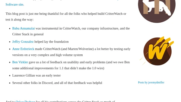 CritterWatch 1.0 is live!