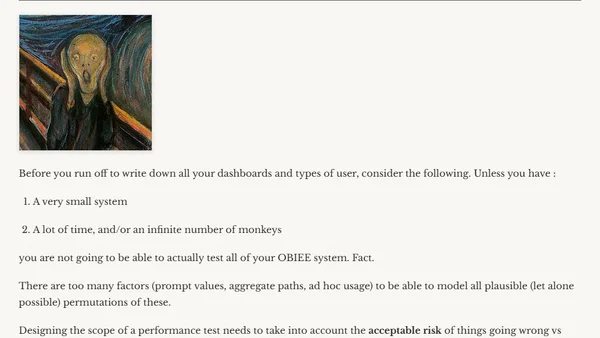 Performance and OBIEE - part II - Test - Define