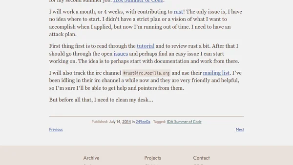 Plans for Summer of Code