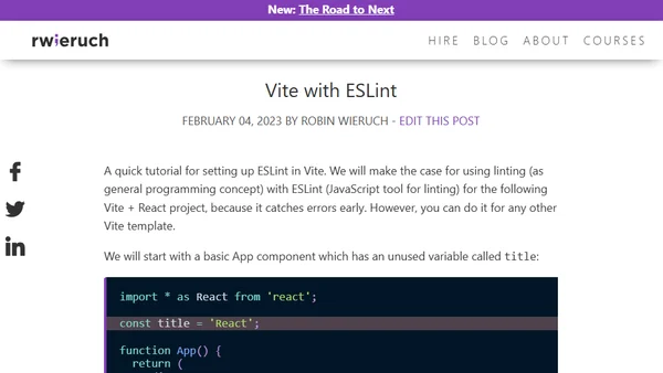 Vite with ESLint