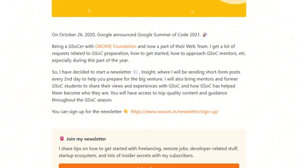 Two-minute read newsletter to help Google Summer of Code aspirants