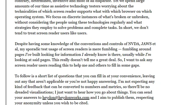 Screen Reader Strategy Survey