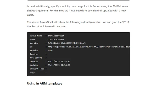 No More Plaintext Passwords: Using Azure Key Vault with Azure Resource Manager