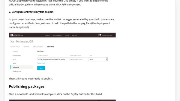 Publishing a package from AppVeyor to NuGet.org