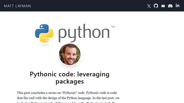 Pythonic code: leveraging packages