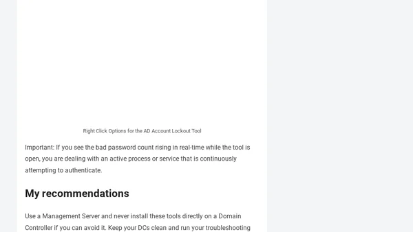 AD Account Lockout (Free Tool)