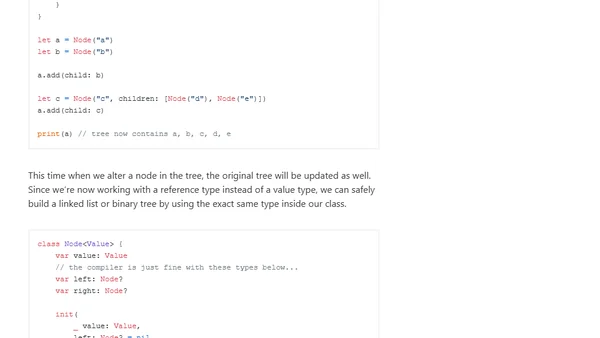 Building tree data structures in Swift