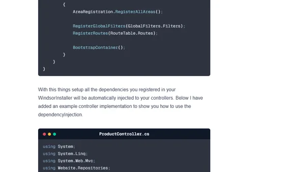 Injecting dependencies in MVC3 with Windsor
