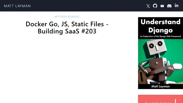 Docker Go, JS, Static Files - Building SaaS #203