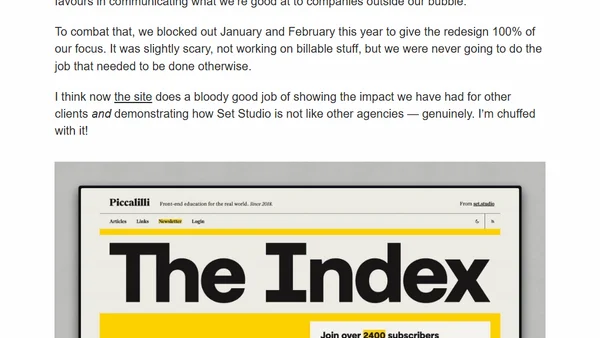We redesigned the Set Studio website and refreshed The Index