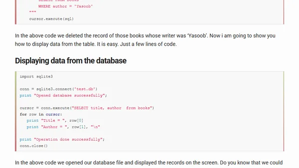 Connecting to Sqlite databases