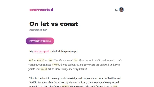 On let vs const