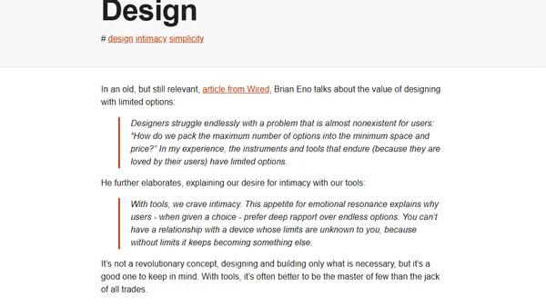 Intuition and Intimacy in Design