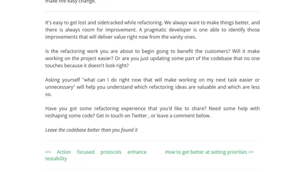 How to choose what to refactor