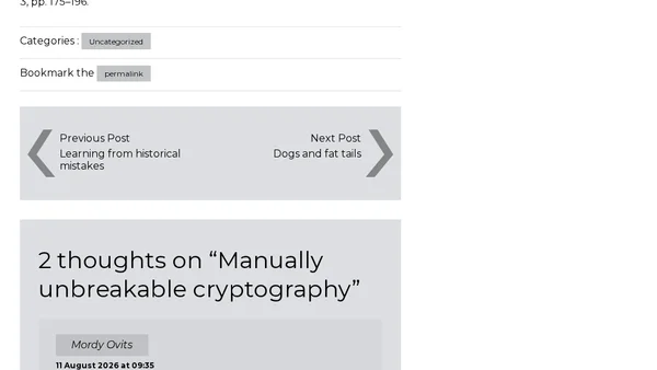 Manually unbreakable cryptography