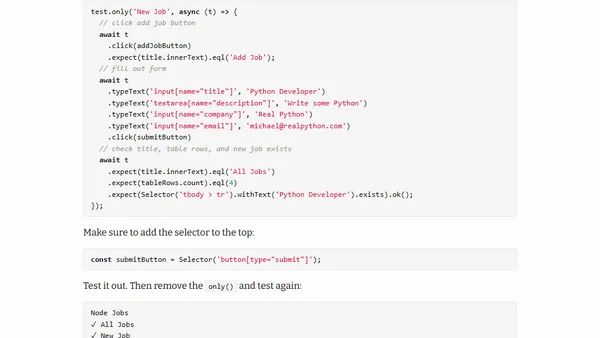 Functional Testing with TestCafe
