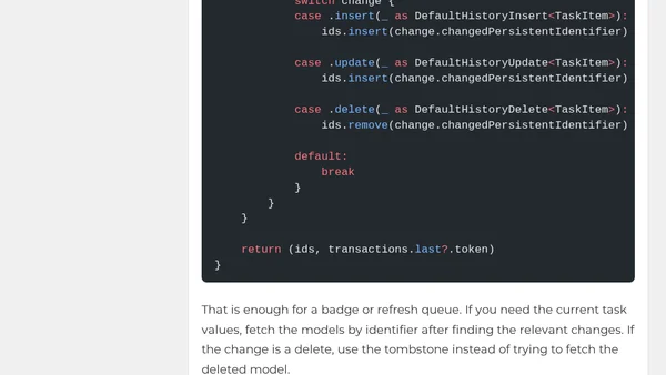 Track SwiftData Changes With History