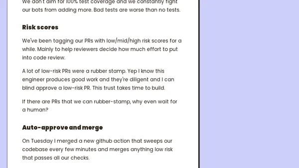 We now auto-approve and merge 15% of PRs