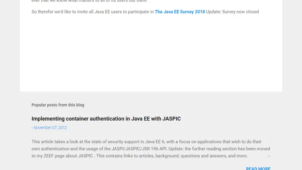 Java EE Survey 2018