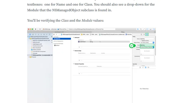 Implement NSManagedObject Subclass in Swift
