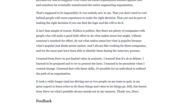 An individual can change an organization