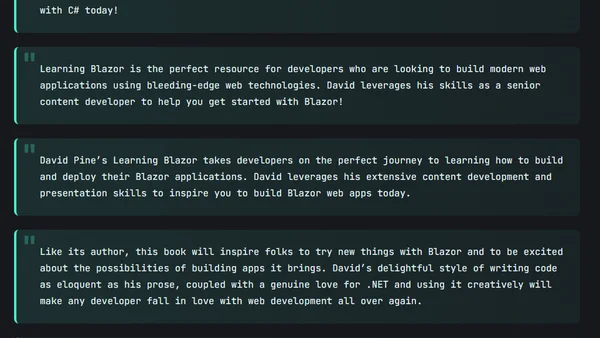 Learning Blazor