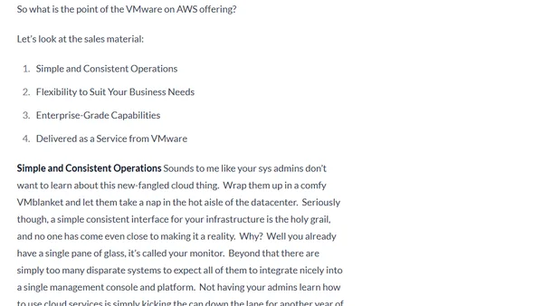 VMware on AWS - You're doing it wrong