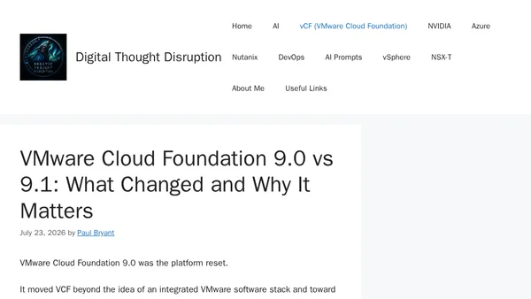 VMware Cloud Foundation 9.0 vs 9.1: What Changed and Why It Matters