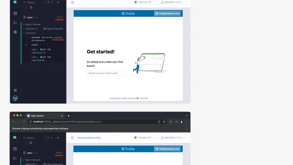 Use cy.session() instead of login page object in Cypress