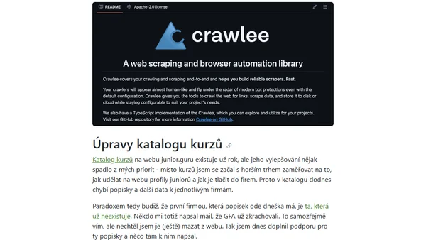 Týdenní poznámky: Sponzoři a scrapování Úřadu práce