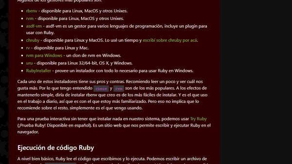 Aprende Ruby: 1 - Introducción