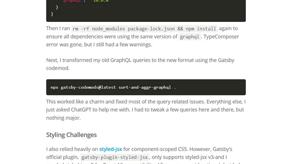Upgrading sahansera.dev to Gatsby 5