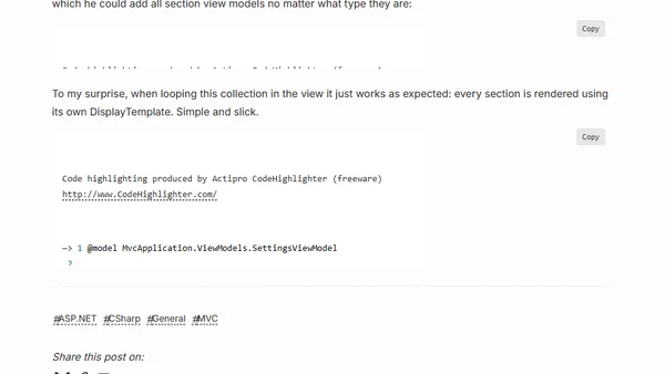 ASP.NET MVC dynamic view sections
