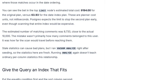 Adding an Index Made This Query Slower
