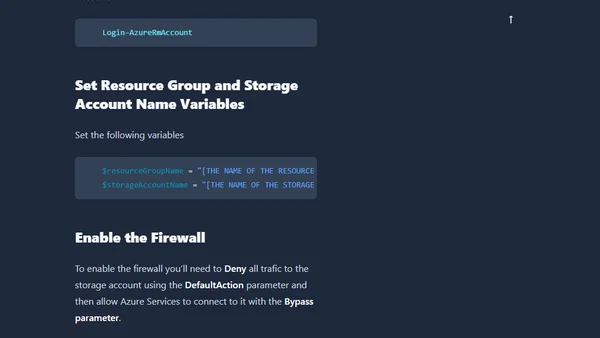 Use PowerShell to enable Azure Storage Account Firewall Rules