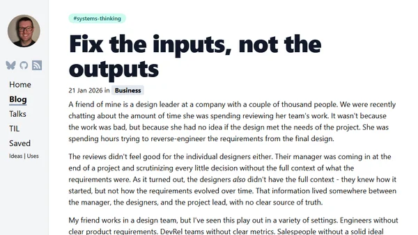 Fix the inputs, not the outputs