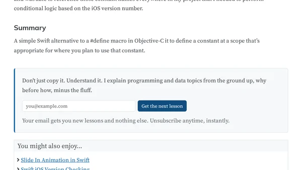 Swift Alternative to Objective-C Macros