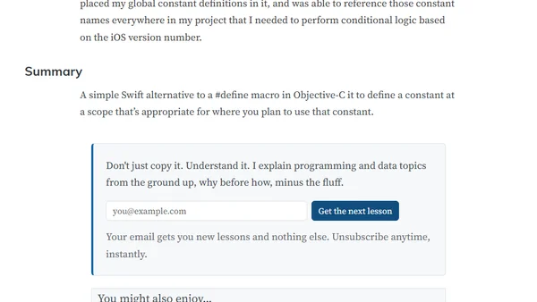 Swift Alternative to Objective-C Macros