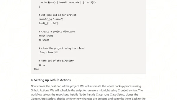 Backup Google Apps Scripts using Github Actions