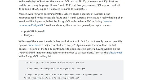 The biggest mistake Postgres ever made