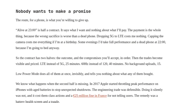 Low Power Mode Is the Wrong Knob