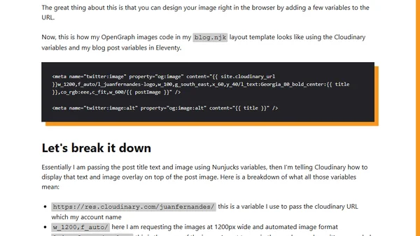 Automated Open Graph images with 11ty and Cloudinary