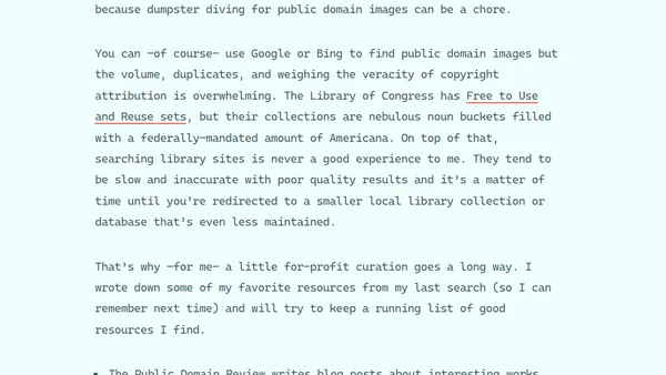 Finding curated public domain images