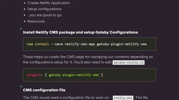 Gatsby with Netlify CMS