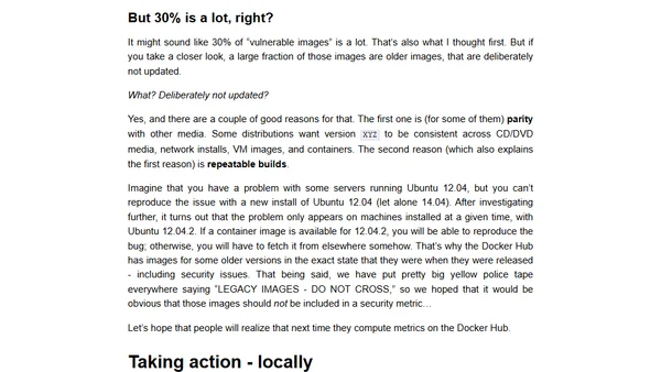 Someone said that 30% of the images on the Docker Registry contain vulnerabilities