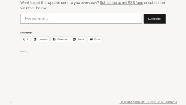 Daily Reading List – July 17, 2026 (#827)