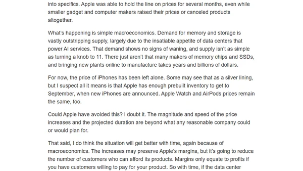 Apple Raises Prices Across Most of Its Product Lines