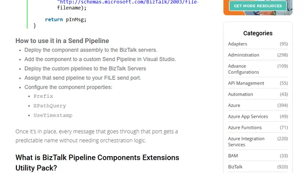BizTalk Pipeline Components Extensions Utility Pack: Dynamic Set Filename based on XPath,  Timestamp and Prefix