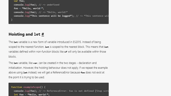 Variable and Function Hoisting in ES2015
